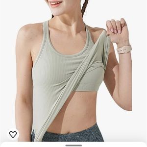 Green racer back tank